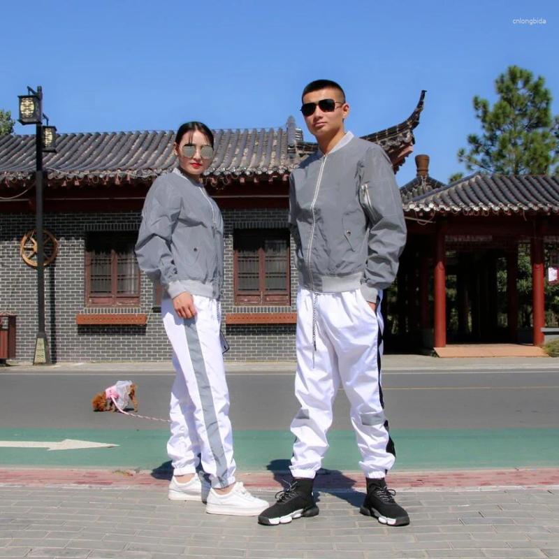 Men's Jackets Spring Autumn Flight Jacket Windbreaker Reflective Clothes Riding Bicycle Outdoor Sports Night Safety Coats