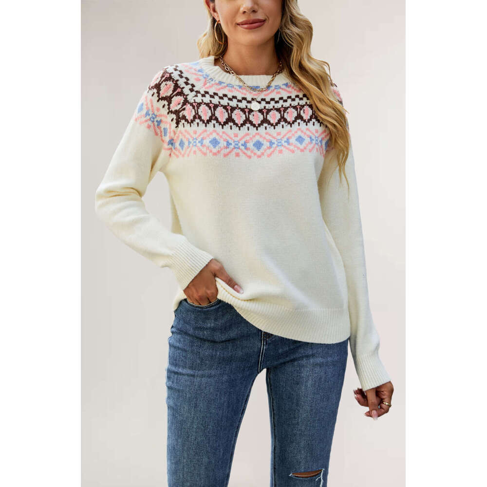 Winter New Wool Knitted Sweater Loose Pullover Women's Fashion B5