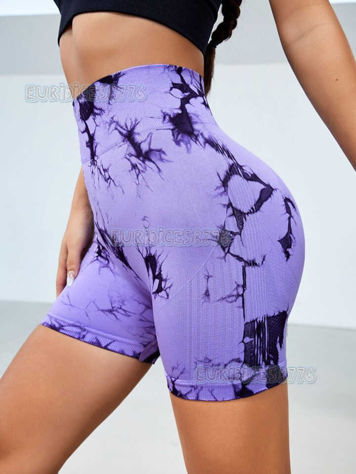 New Tie Dyed Yoga Shorts Womens Sports Outdoor Fitness Pants Comfortable High Waist Elastic Tight Yoga Pants H250819