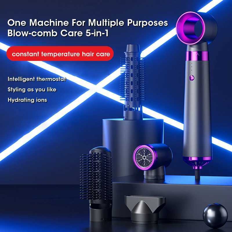 5 in 1 Electric Hair Dryer Multifunctional Hair Straightener Negative Ion Hair Care Curler Blow Dryer Styling Set Strong Wind W250819