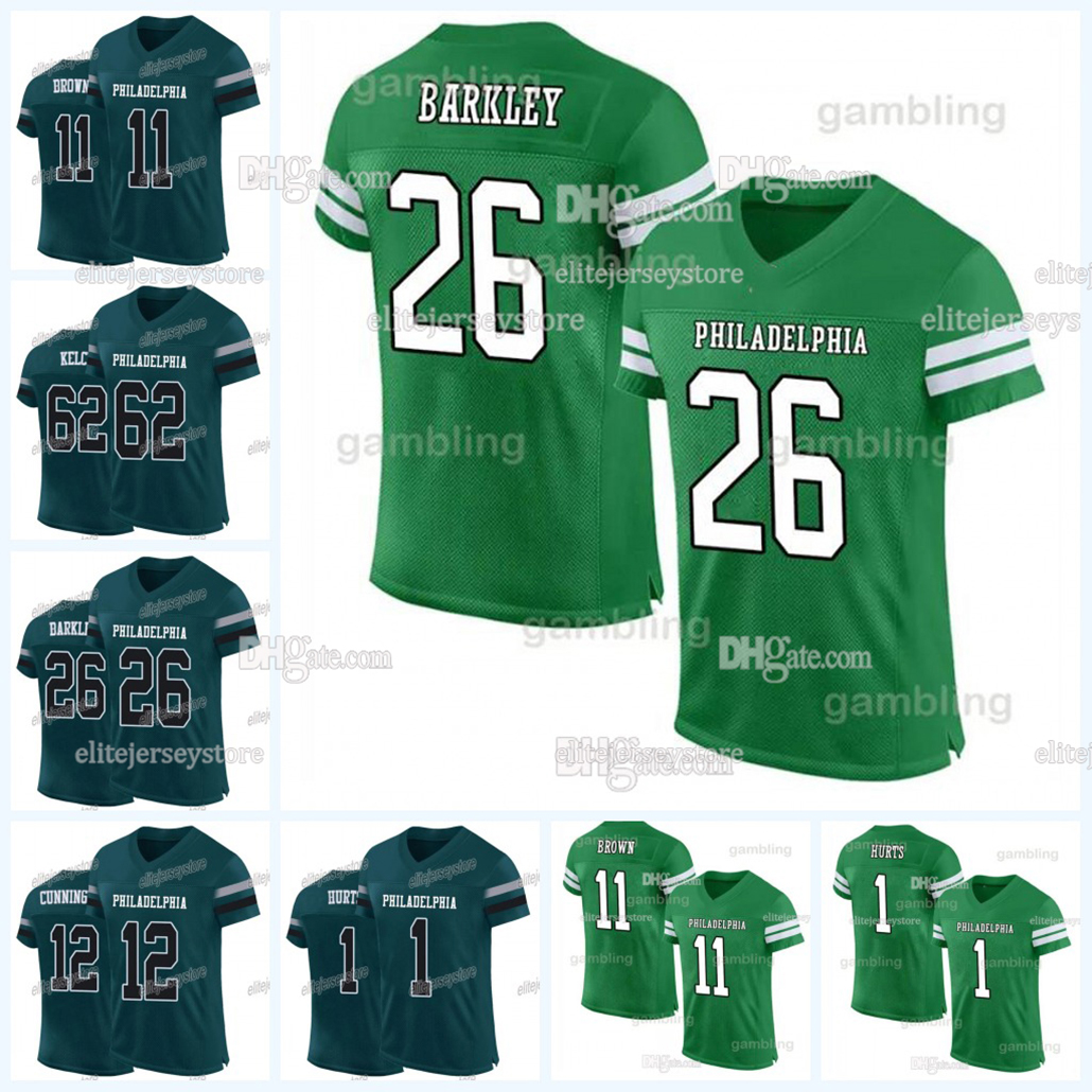 Personalized Custom Saquon Barkley Football Jersey Jalen Hurts Kenny Pickett Jason Kelce Brown Miles Sanders DeVonta Smith Haason Reddick Swift