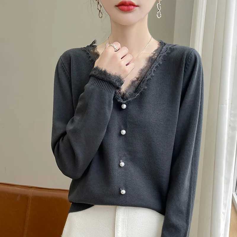 2024 Autumn And Winter New Cashmere Sweater Women Pullover Lace Edged Knitted Long Sweater Soft Cashmere Sweater Women XJ250819