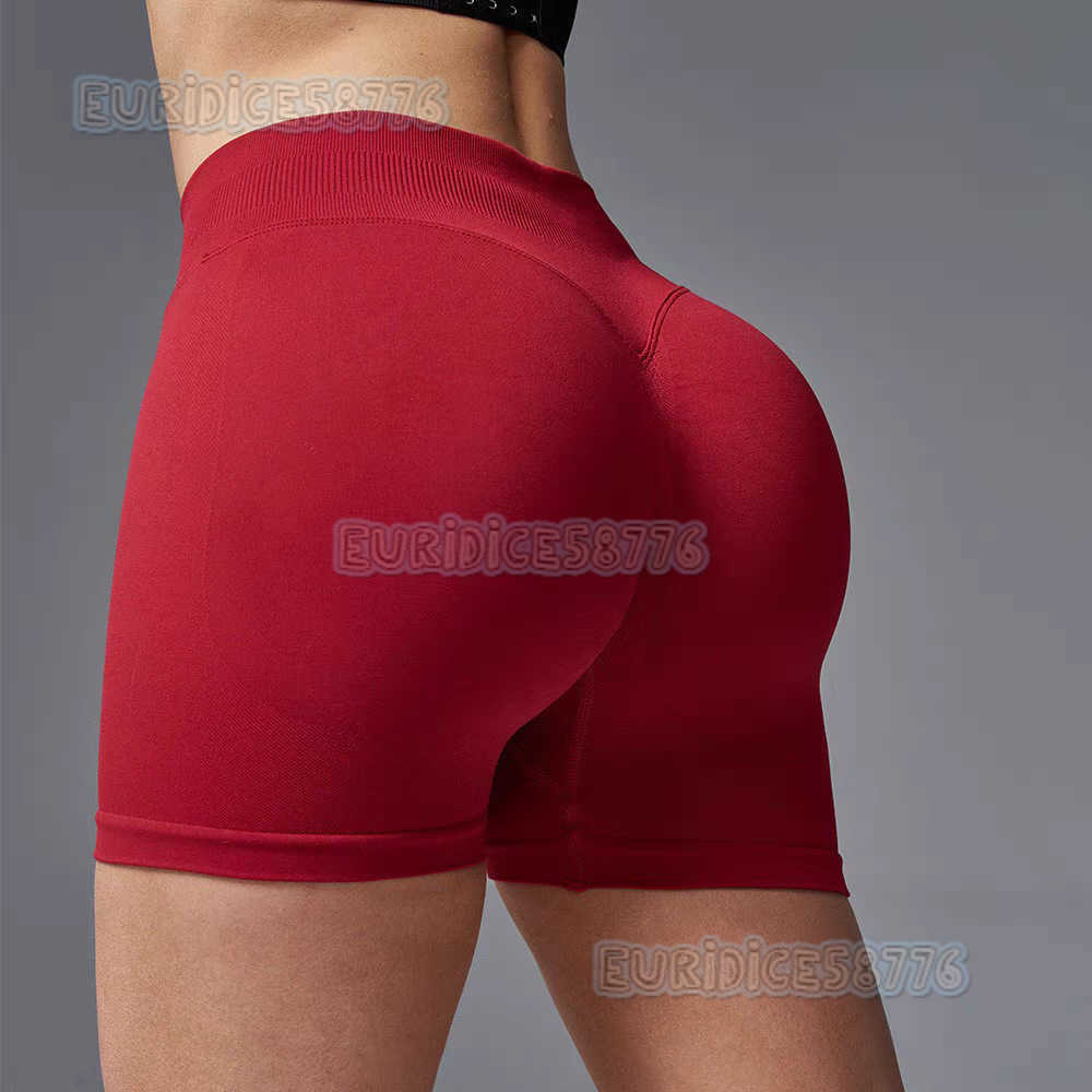 Seamless Three-quarter Sports Fitness Shorts for Women Three-section Waist Hip-lifting Tight-fitting Peach Butt Tummy Control Yoga Shorts for Summer H