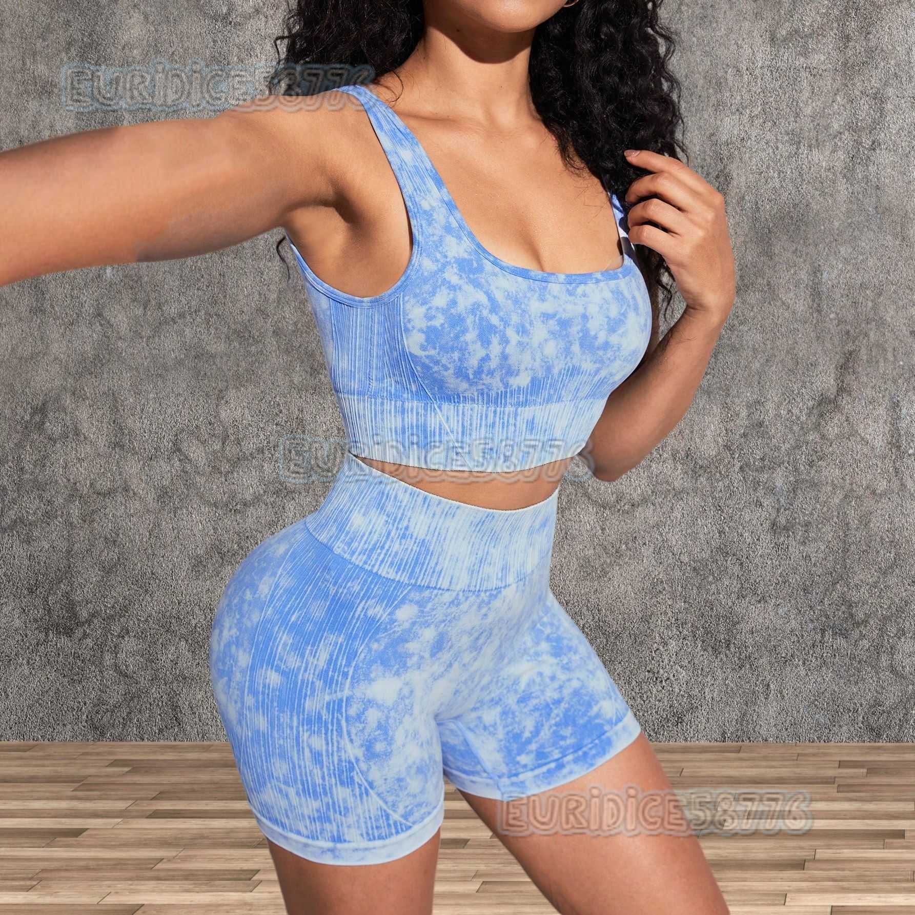 Frosted Sports Yoga Suit Women High Waist Hip Lift Fitness Shorts Running Shockproof Bra Vest Breathable H250819