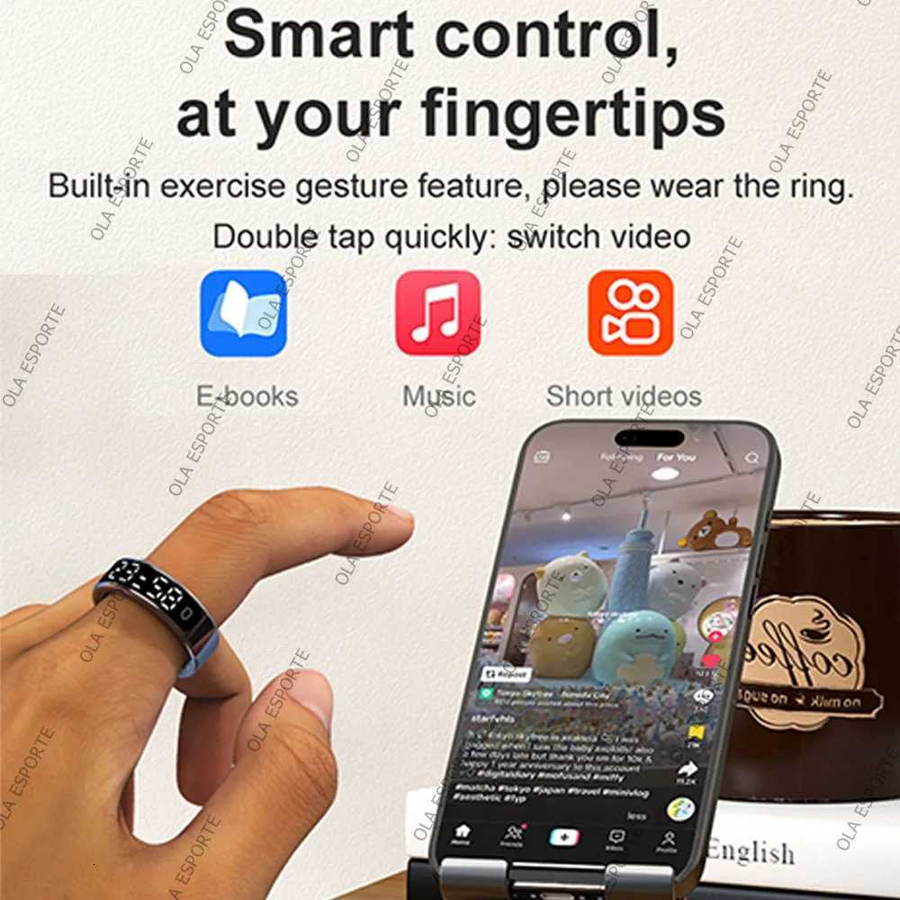 LED HD Screen Smart Ring TikTok Control Men Ring 5ATM Waterproof Heart Rate Sleep Monitor Women Smart Ring 100+ Sports Ring Models W250819
