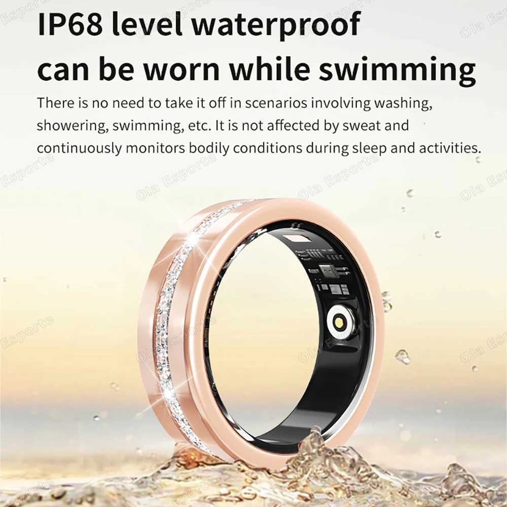 Diamond Fashion Women Smart Ring With Box IP68 Waterproof Lady Ring Heart Rate Health Monitor Sports Pedometer Fitness Rings New W250819