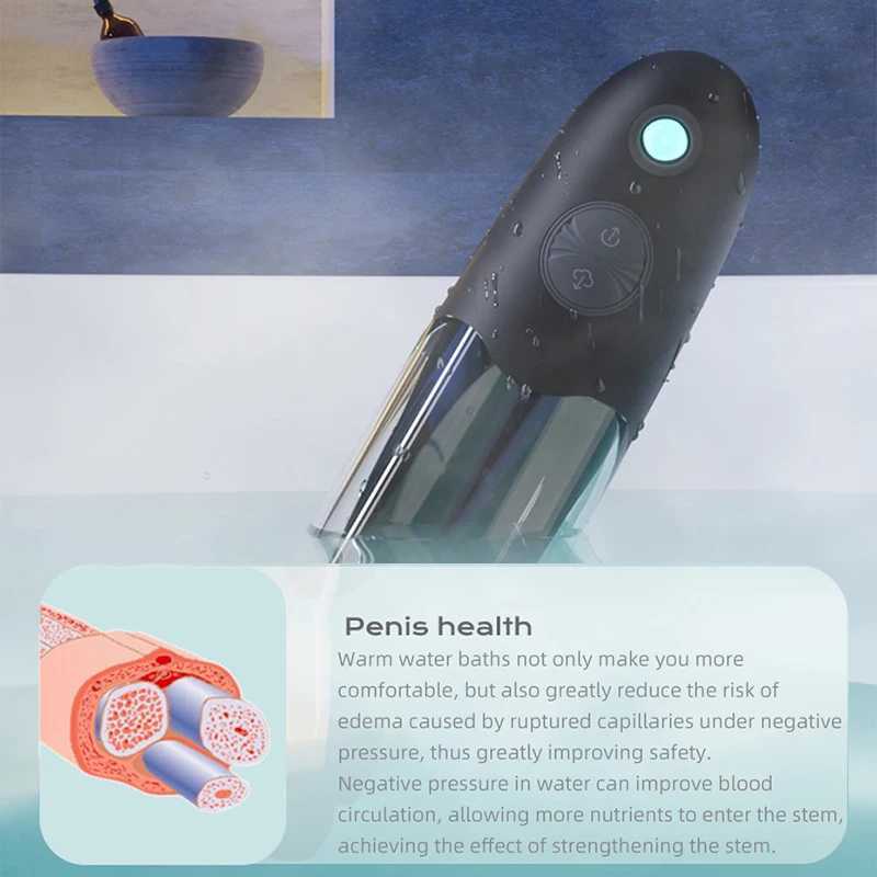 Electric Penis Pump Water Bath Penis Massage Enlarger Enlargement Vacuum Pump Penile Enlarger Thickening Trainer Sex Toys for Men XJ250819