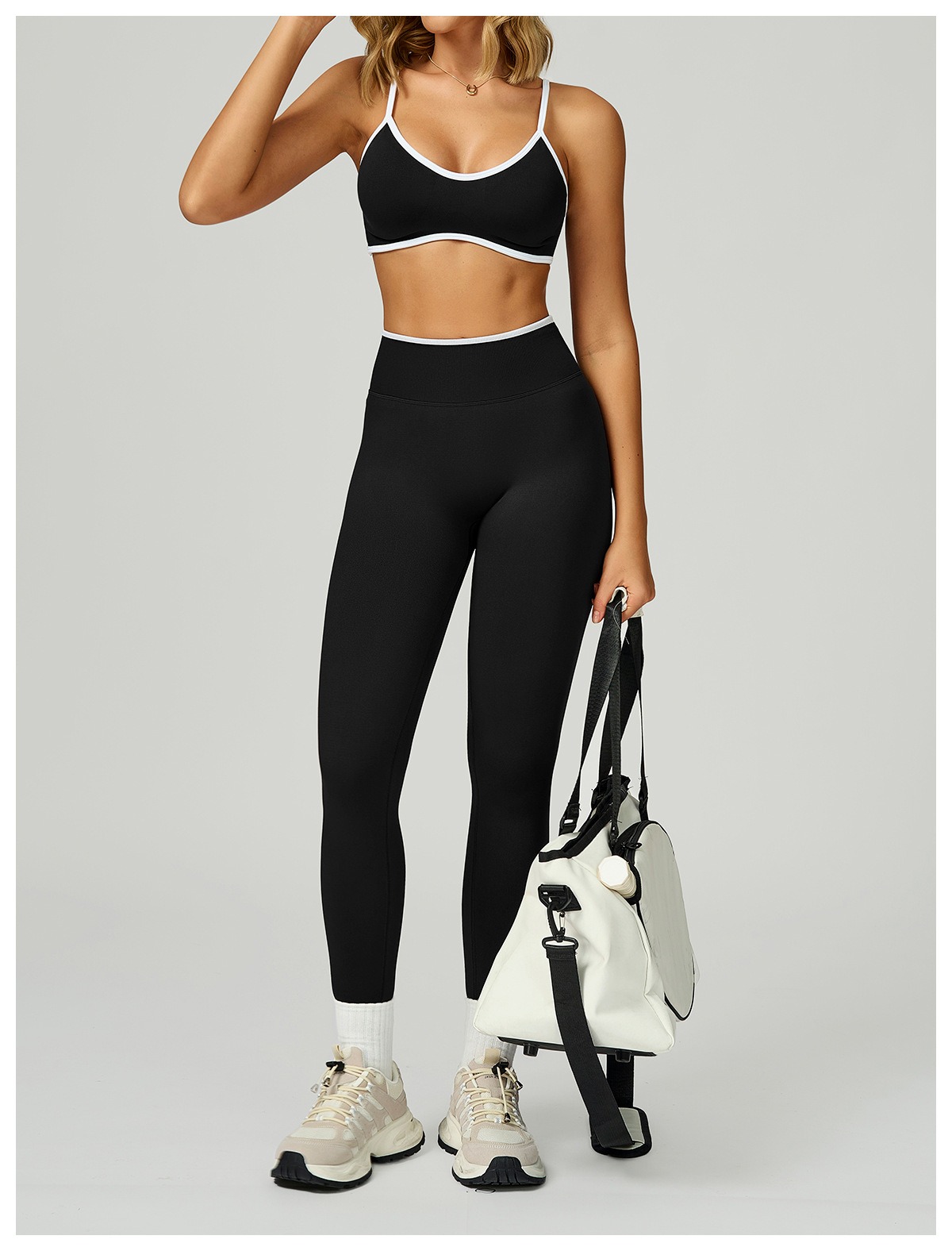 Women's Seamless Colorblock Yoga Pants with Hollow-Out Design & High-Waisted Support for Athletic Activities