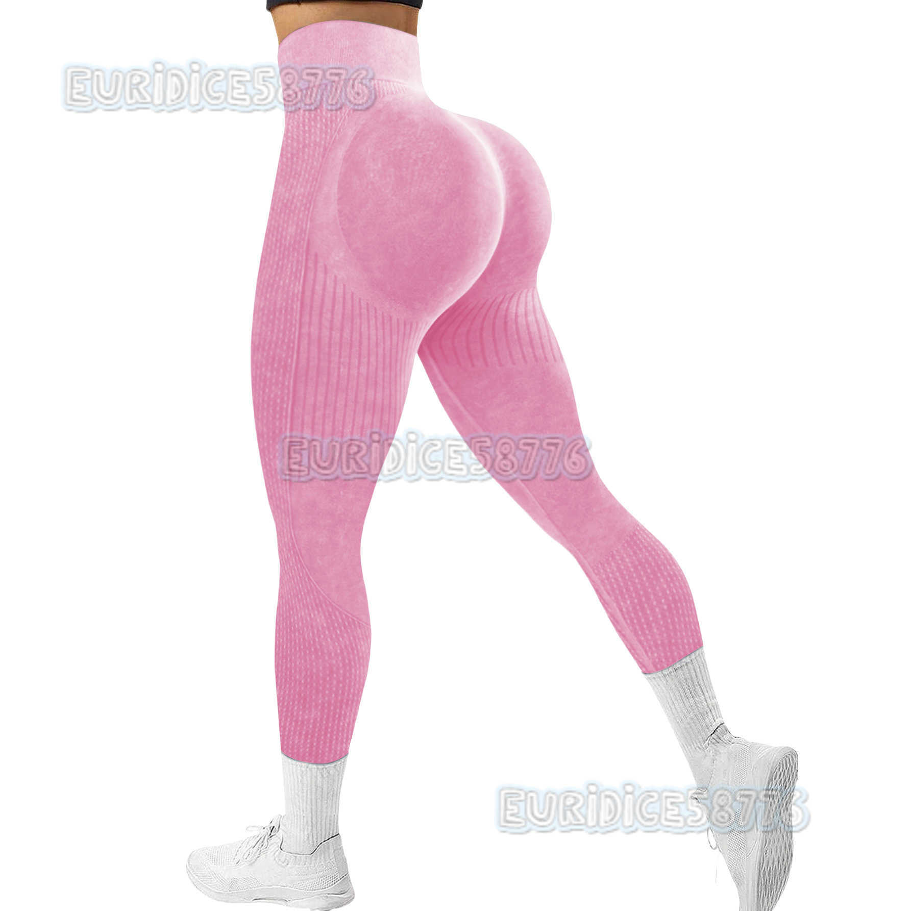 Sand Wash Seamless Yoga Pants High Waist Peach Hip Lift Fitness Pants Women Running Washed Matte Tight Sports Pants H250819