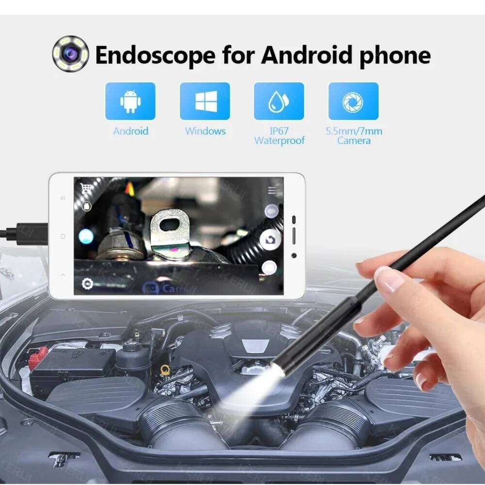 7Mm Android Endoscope 3 In1 Micro USB Type C Borescope Mini Camera Waterproof LED Car Inspection For HUAWEI XIAOMI PC