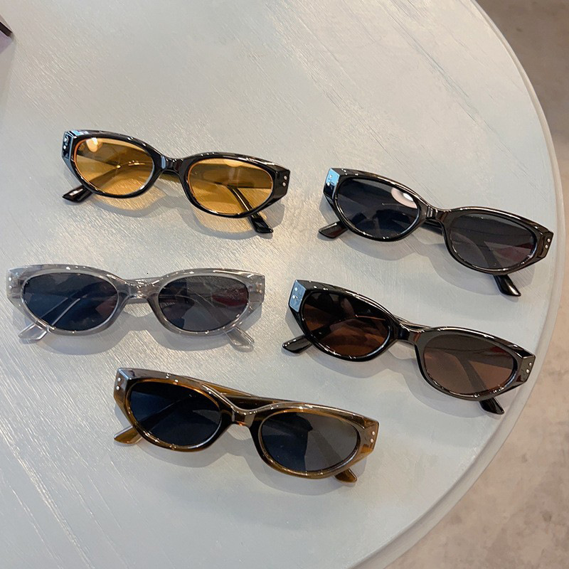 2025 New Technology-sensitive Cat-eye Sunglasses Personality Narrow Frame High-end Sunglasses Anti-ultraviolet Internet Celebrity Glasses Trend