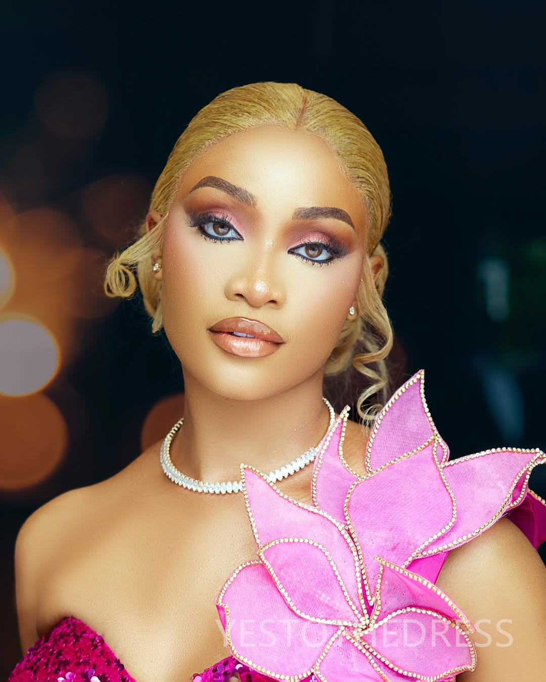 Hot Pink Mermaid Prom Dress 2025 Evening Dresses Robe De Sorrie One Shoulder Flora Tiered Tulle Side Split Beaded Birthday Dress Second Reception Gown