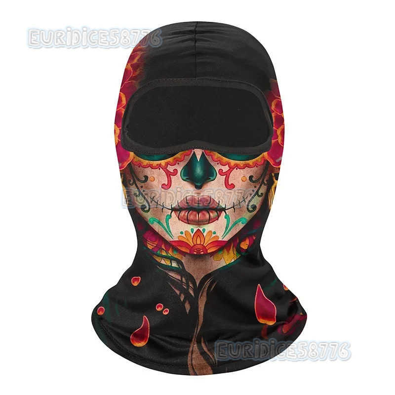 Motorcycle Balaclava 3D Print Multi-function Moto Full Face Cover Windproof Skiing Masks Cycling Biker Hood Cap Men Helmet Liner H250819