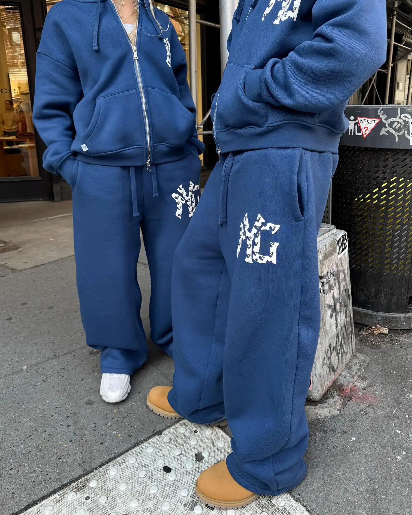 Harajuku Hip Hop Y2k Tracksuit Men Letter Print Black Twopiece Set Clothes Zipper Hoodie Baggy Sweatpants Casual Streetwear 250818