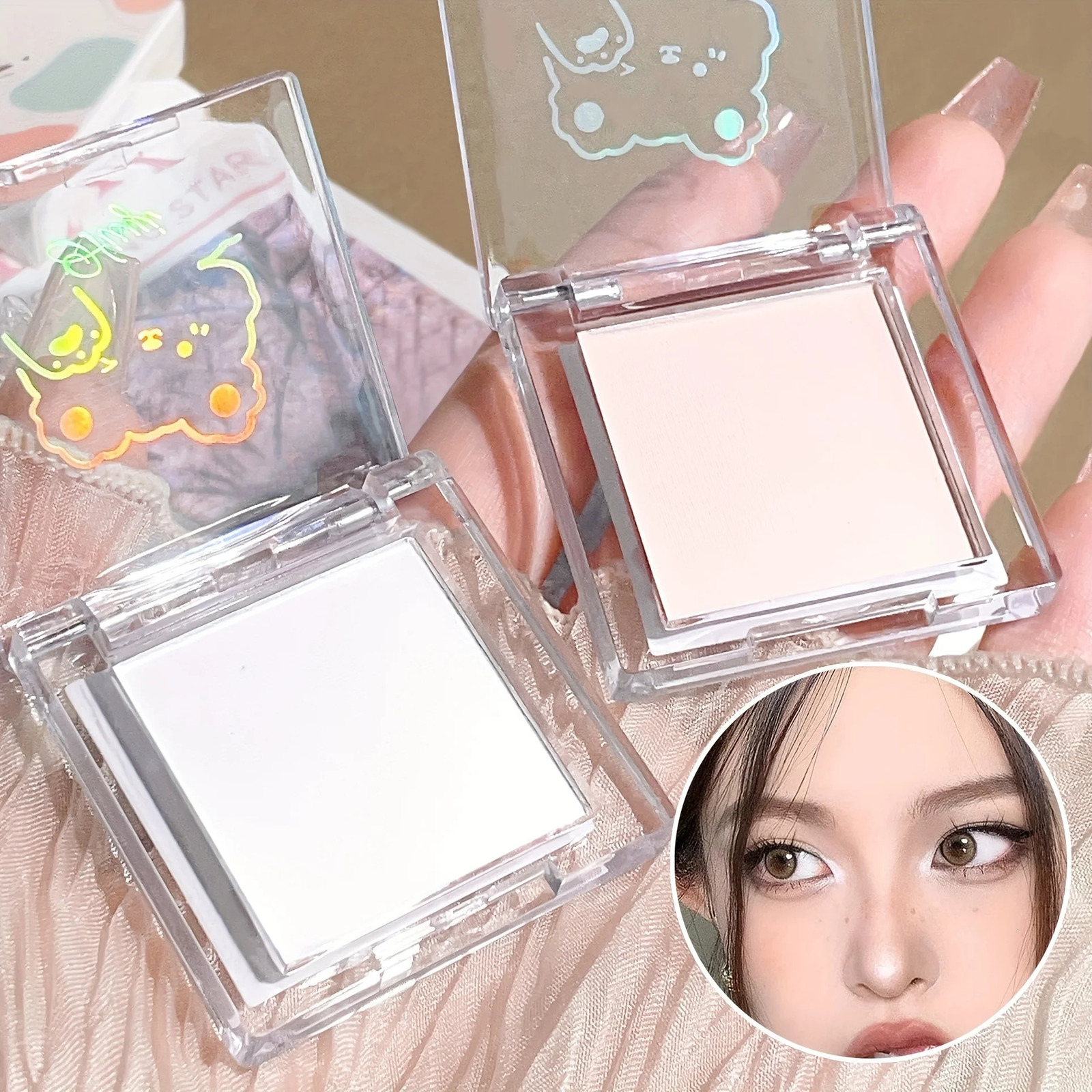 Long Lasting Matte highlights with eyeshadow tray - Shiny glitter for natural contours of all skin tones orange and white 250811