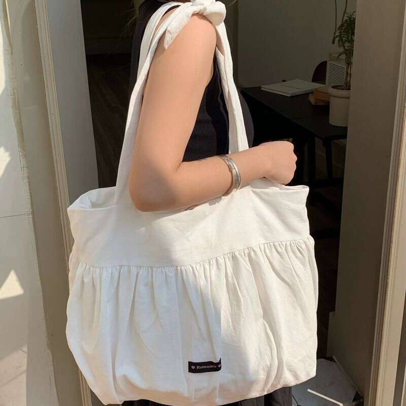 Neighboring Sister Star Same Sweet Style Large Capacity Handbag Texture Girl Shoulder Korean Canvas Bag