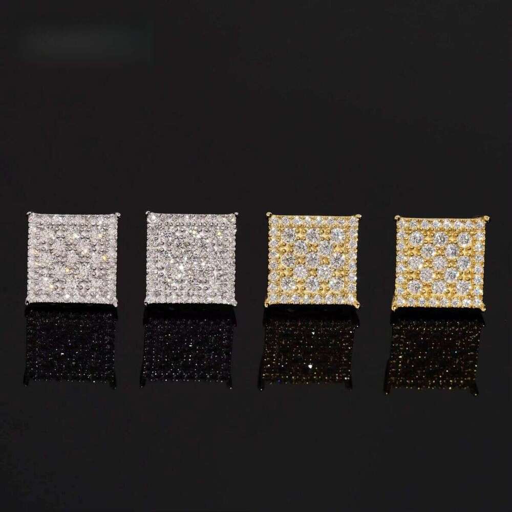 Hotsale Moissanite Dia Square Stud Earrings Fashionable Jewelry Design in Sterling Sier