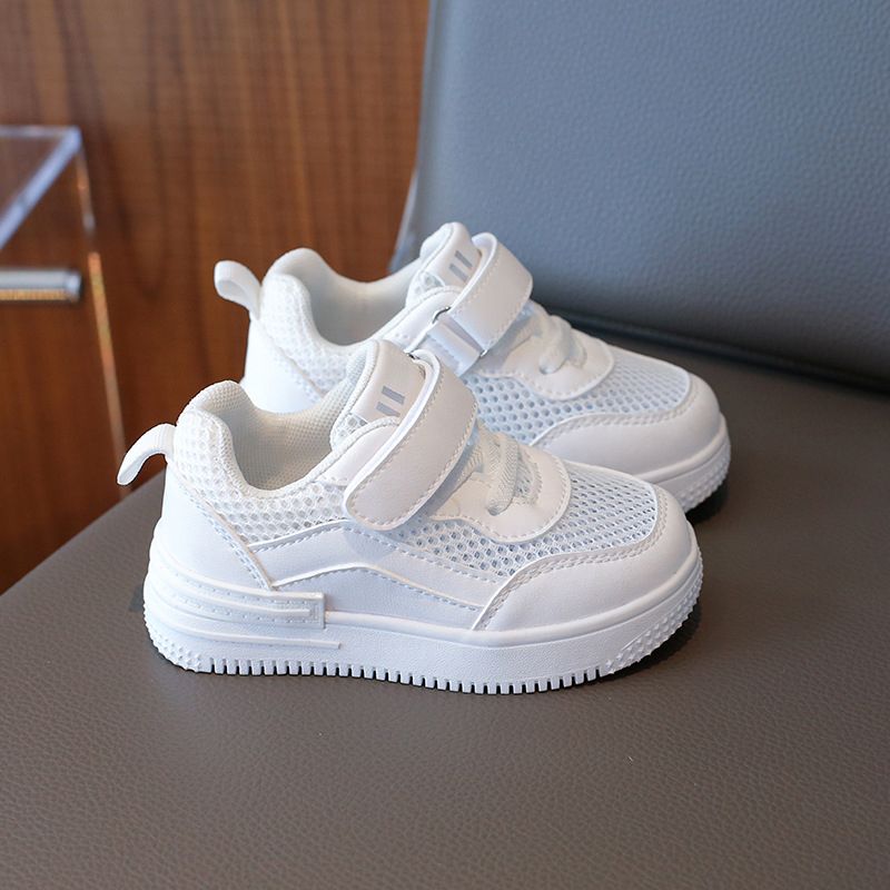 Toddler White Shoes Summer Spring Autumn Winter Kids White Sneakers Boys Sport Shoes Breathable Mesh Leather School Children Girls Shoes Sizes 21 - 30