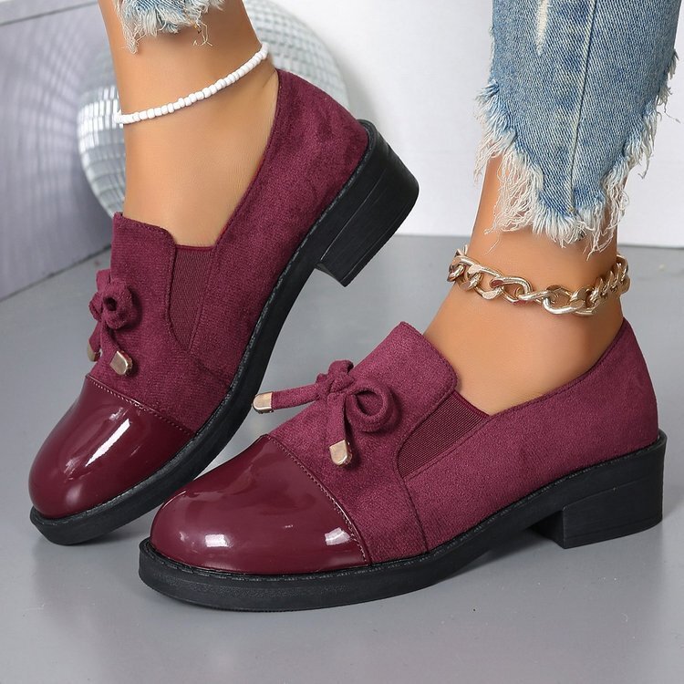 2025 New Casual Slip-On Loafers for Women, Autumn Bowknot Chunky Heel Large Size Shoes 43 ddmymoon