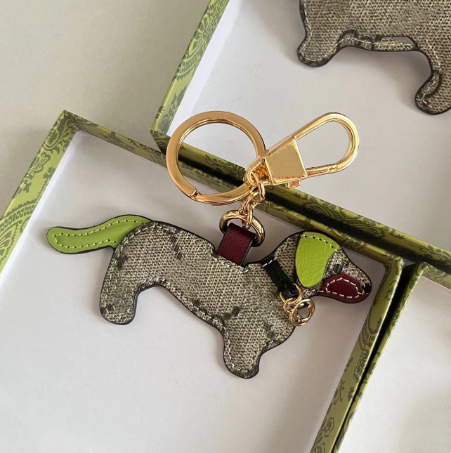 3 Colors Leather Pet dog Keychains charm Fashion Bag handbags pendant Upscale Key chains Luxurious Designer Keychains Car Key Rings Perfect Christmas Gift for Her