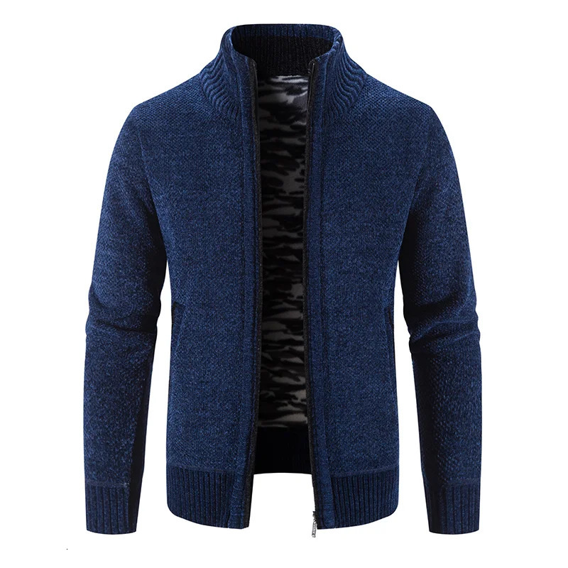 Sweater Cardigan Men AutumnWinter Fleece Thick Warm Loose Zip Up Coat Hombre Brown Navy Blue Jumper Male Y2K Jackets Blazers 250819