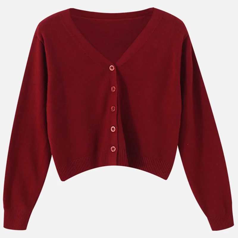 lti Color Cardigan Women Long Sleeve Cropped Sweater Fashion Knitted Fe Clothing Soft V-neck Tops 2026 Coat All Season XJ250819