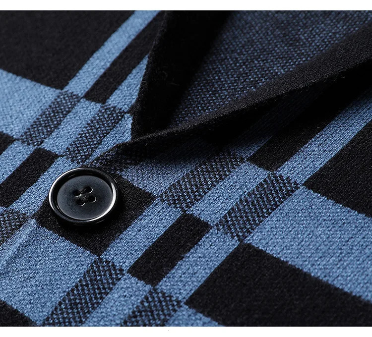Mens Spring Korean Knitted Cardigan Highend Fashion Plaid Sweater Coat Male Autumn Leisure y Sweaters 250819