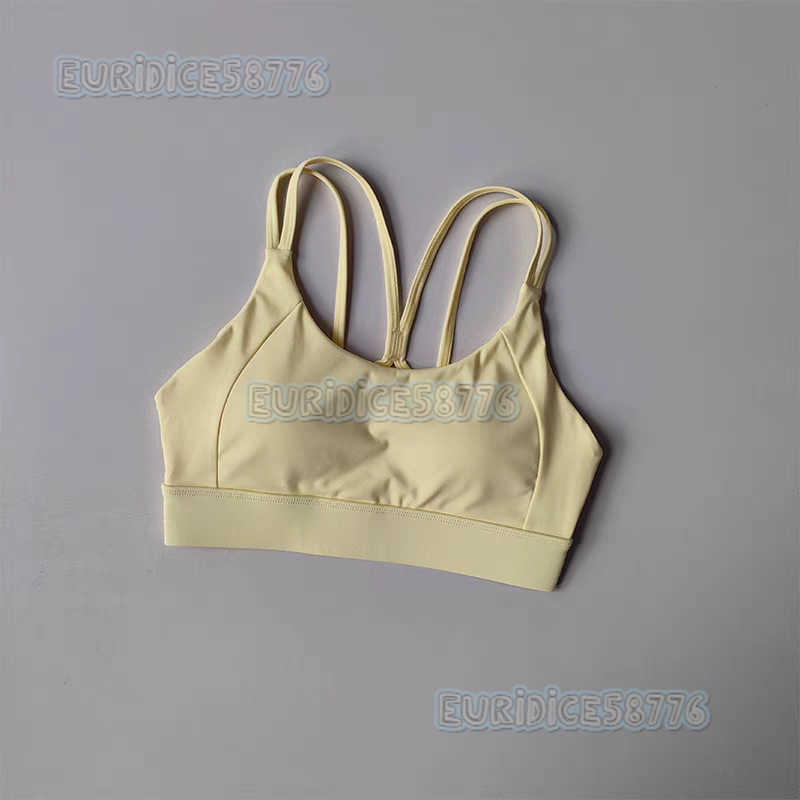 High Impact Shockproof Gathered Sports Bra with Integrated Fixed Chest Pads Thin Straps Cross Back Design and Fitness Bra H250819