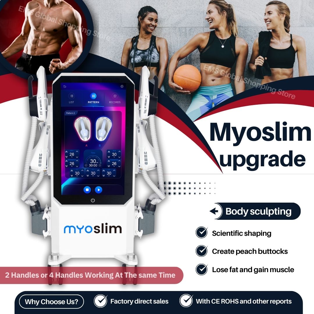 Muscle Toning Machine EMS Body Slimming Myoslim Device RF Energy For Aesthetic Body Treatment Burn Fat Build Abs and Beauty Salon Professional Use