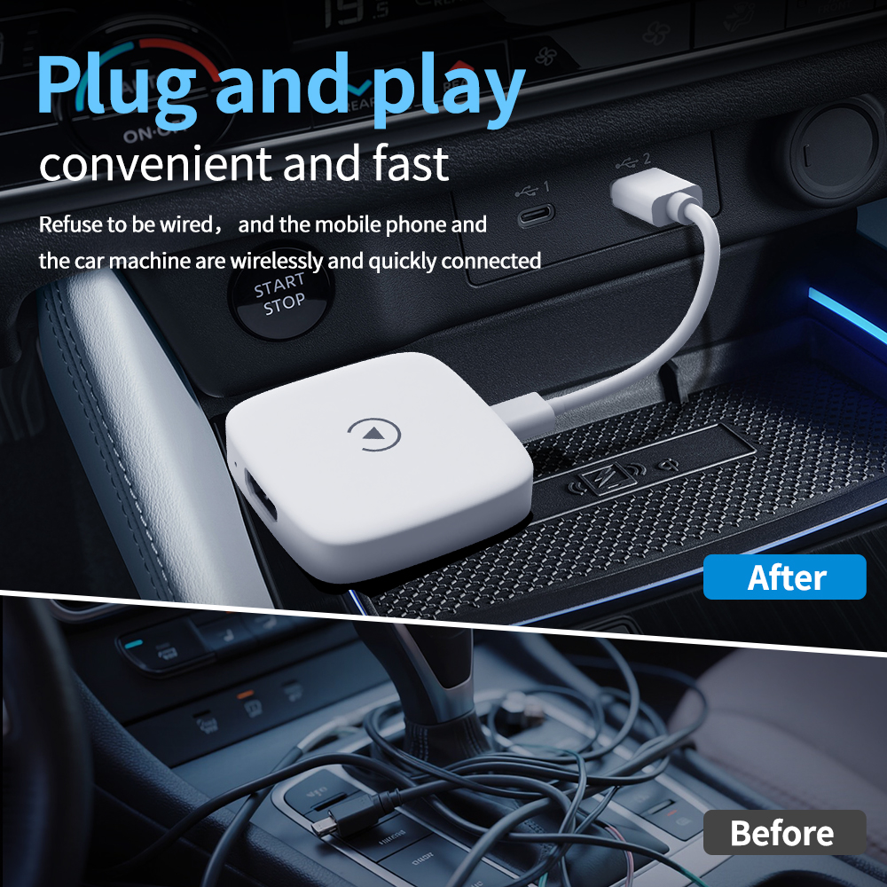 Wireless CarPlay Android Auto AI Box, Plug & Play Dongle Converts Wired To Wireless, Vehicle Multimedia Upgrade, No Delay, Watch Netflix YouTube in Ca