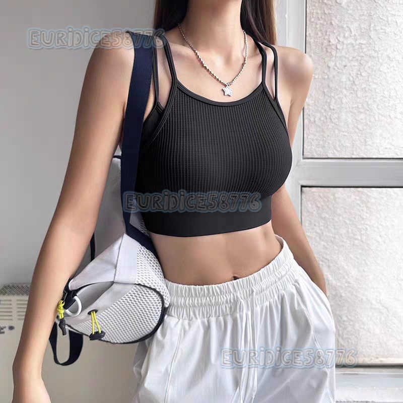 Seamless Backless Running Sports Bra Shockproof One-piece Bra Pilates Fitness Camisole with Chest Pads H250819