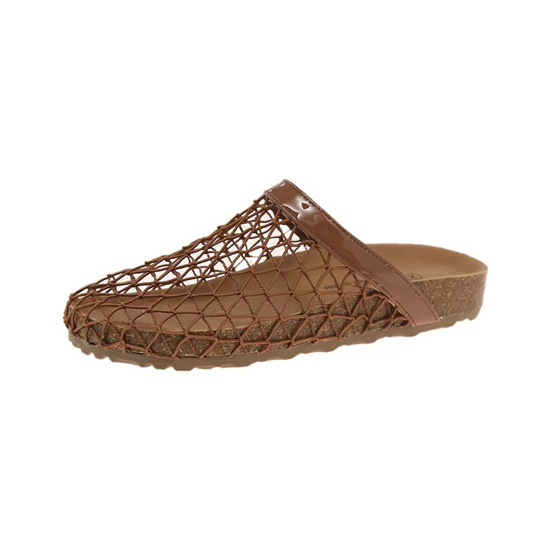Baotou slippers Hollow sandals Designer Clogs Sandals Clog Slippers Cork Flat High Quality Fashion Summer Genuine Leather Slide Favourite Beach Casual