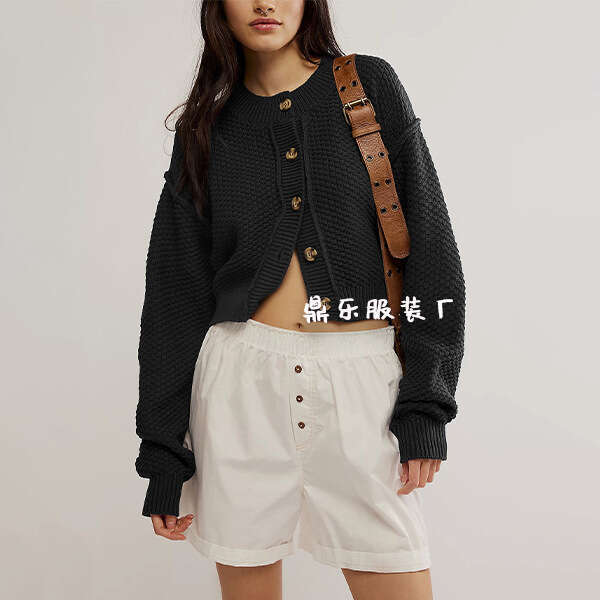 Autumn Winter New Temu Women's Fashion Loose Cardigan Knitted Single-Breasted Jacket B5