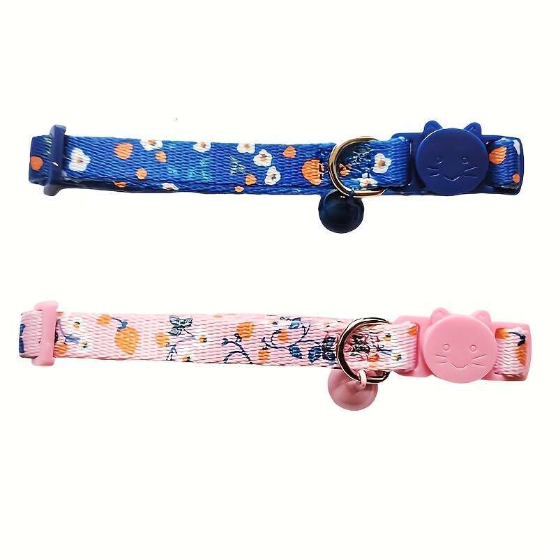 New Strawberry Flower Outdoor Pet Supplies Bell Adjustable Cat Neck Collar