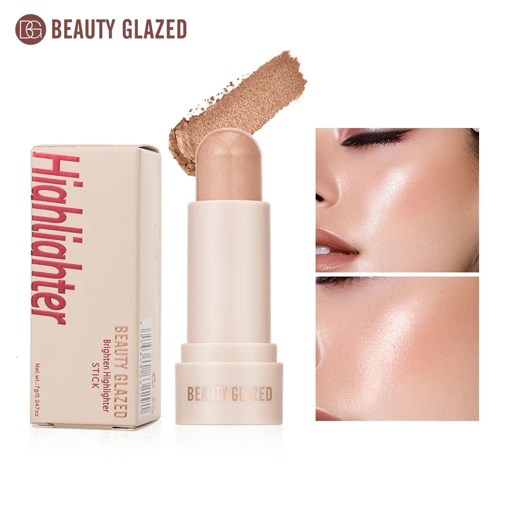 Beauty Glazed 3 Colors Highlighter Contour Stick Soft Smooth Naturally Shimmer Contour Bronzer Face Makeup 250811
