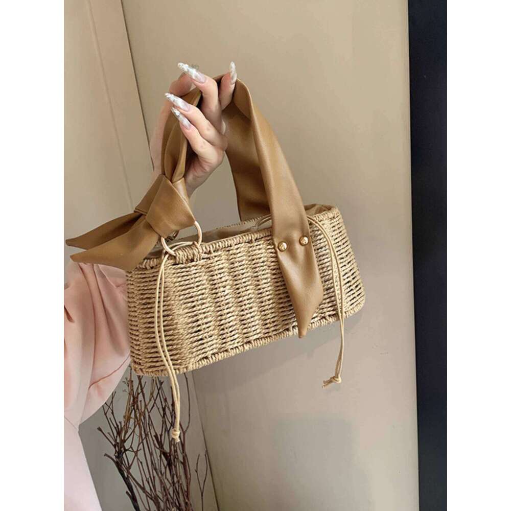 Designer Bag Tote Bag Shoulder Bag Mini Niche Design Handheld Straw For Women New Box Summer Handbag Versatile Simple Small Square Bag