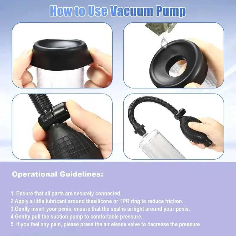 Sex Toys For Men Vacuum Penis Pump Manual Vacuum Pump Universal Size Negative Pressure Vacuum Pump Penis Extender Adult Sex Toys XJ250819