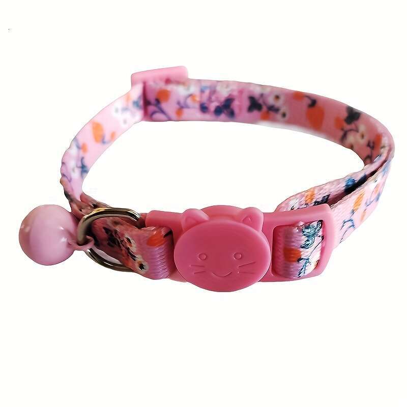New Strawberry Flower Outdoor Pet Supplies Bell Adjustable Cat Neck Collar