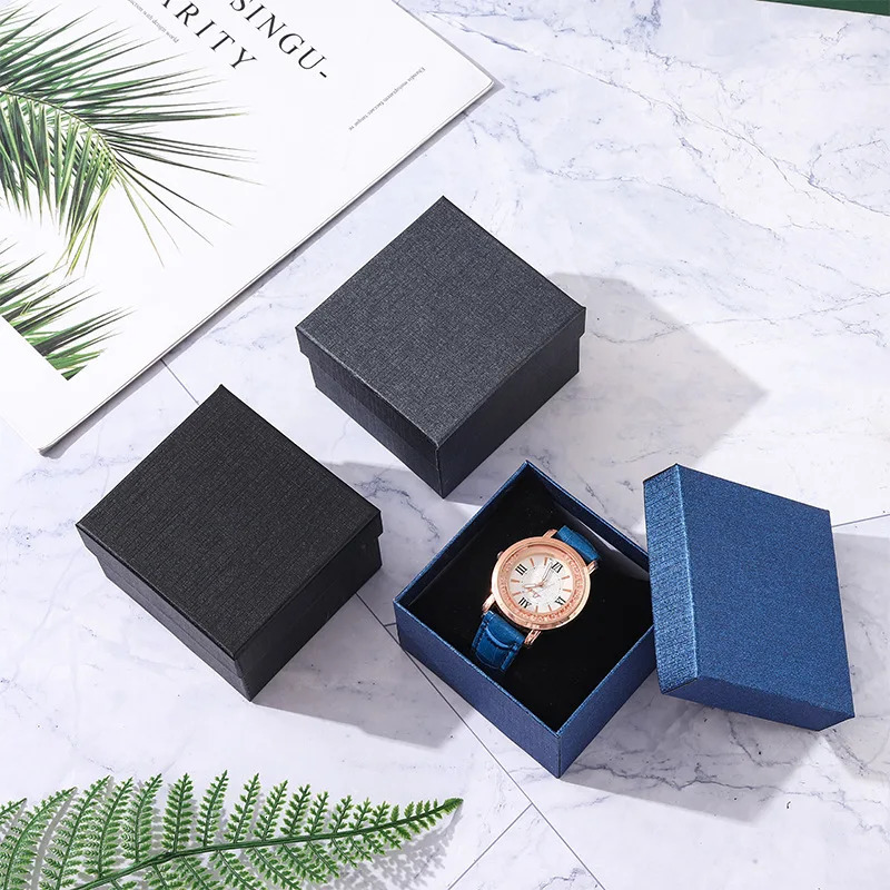 1pc Black Single Watch Gift Box with Pillow Paper Wristwatch Jewelry Display Case Watch Organizer Portable Travel Watch Holder 250819
