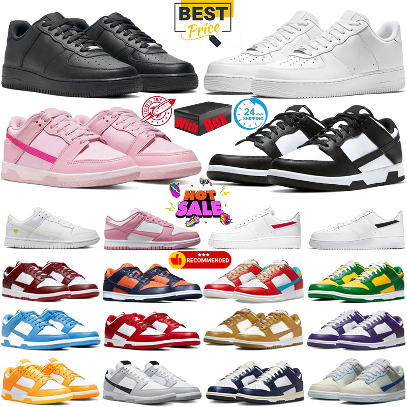 Designer Men Women Running shoes Flat Sneakers Lows Black White Panda Grey Fog UNC Varsity Green Glow Laser Orange Syracuse Kentucky Coast Casual Trainers Sports