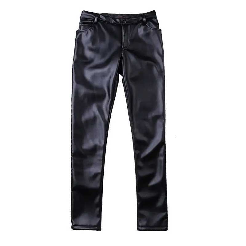 Thin Leather Pants Mens Moto Pants Spring Summer Fashion Color Elastic Slim Fit PU Trousers Windproof Waterproof Mens Bottoms W250819