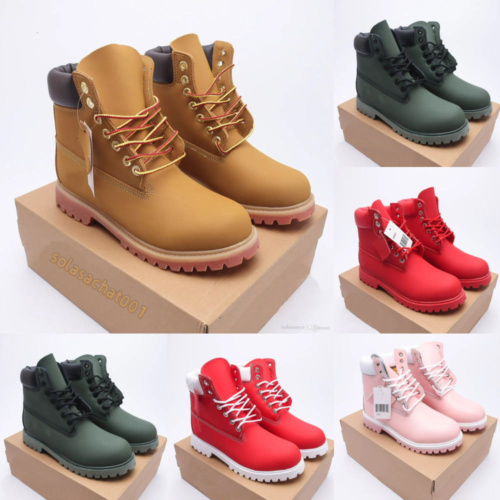 tims boots designer outdoors boots for men waterproof ankle classic martin shoe cowboyboots rhubarb red blue black pink hiking motorcycle military boots 36-46