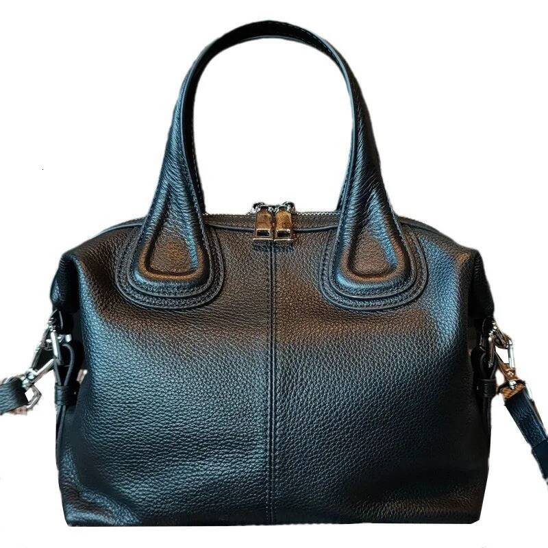 Shucai New Genuine Leather Women's Fashion All-Match Handbag Soft Top Layer Cowhide Messenger Bag Two Shoulder Straps