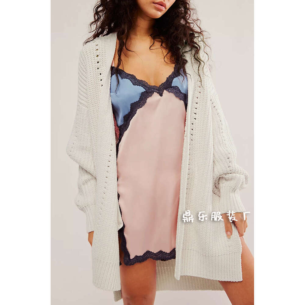 Autumn Winter Women's Clothing Temu New Loose Plus Size Knitted Cardigan Pocket Jacket For Women B5