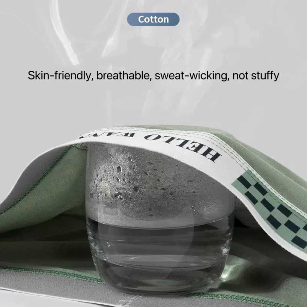 4PCS Men Solid Color Antibacterial Underwear Mid-Waist Loose Comfortable Breathable Letter Plus Size Boxers Large Size Underwear L-4XL W250819