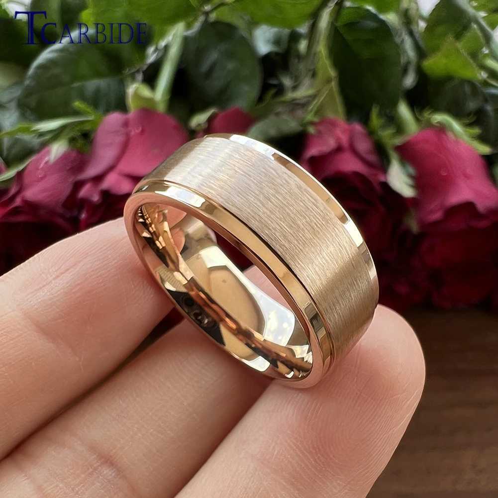 8mm Classic Stainless Steel Ring Engagement Wedding Bands For Men Women Stepped Brushed Fashion Jewelry W250819