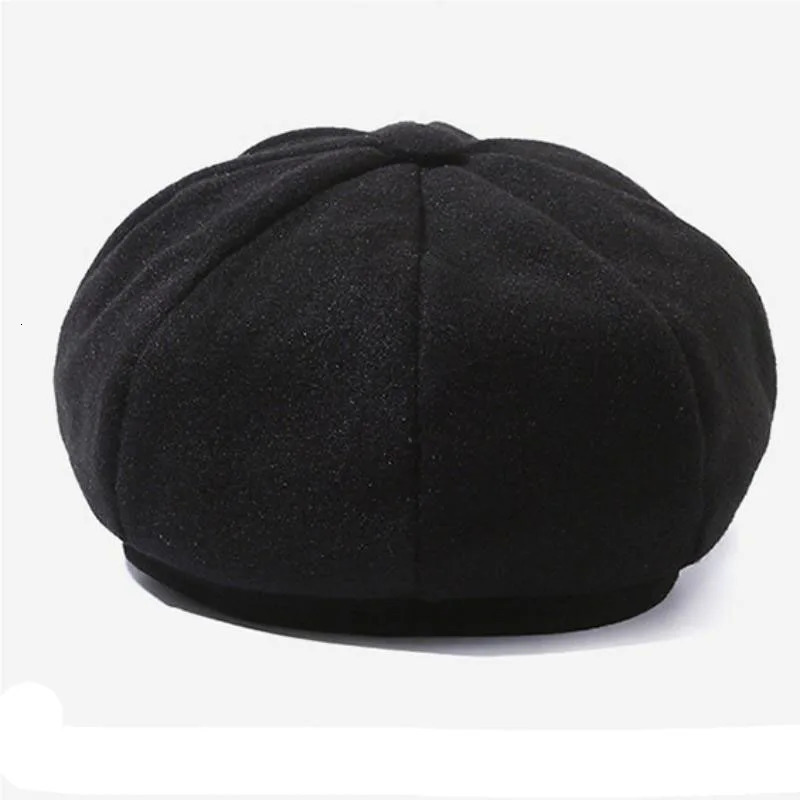 Solid Color Woolen Fashion Beret Autumn and Winter Outdoor Cotton Hat Windproof Men Women sboy Hats Universal Painter Caps 250814