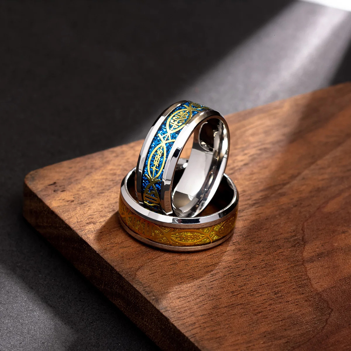 Religious Christian Midi Stainless Steel Jesus Cross Amulet Ring Stainless Steel Rings for Men Women Prayer Jewelry Accessories 250815