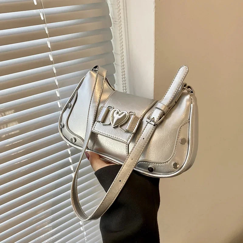 Fashion Women Shoulder Bag Y2K Armpit Bag Bolsos Pleated Underarm Bag Solid Color Messenger Bags Hobos Handbags 250818