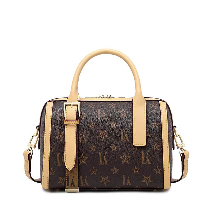 LORDLY KNACK designer bag light luxury genuine leather boston bag casual large capacity high-quality vintage handbag for woman